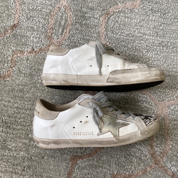 Golden Goose Superstar Sneakers in white python and ice star. Size 36 - Picture 5 of 9